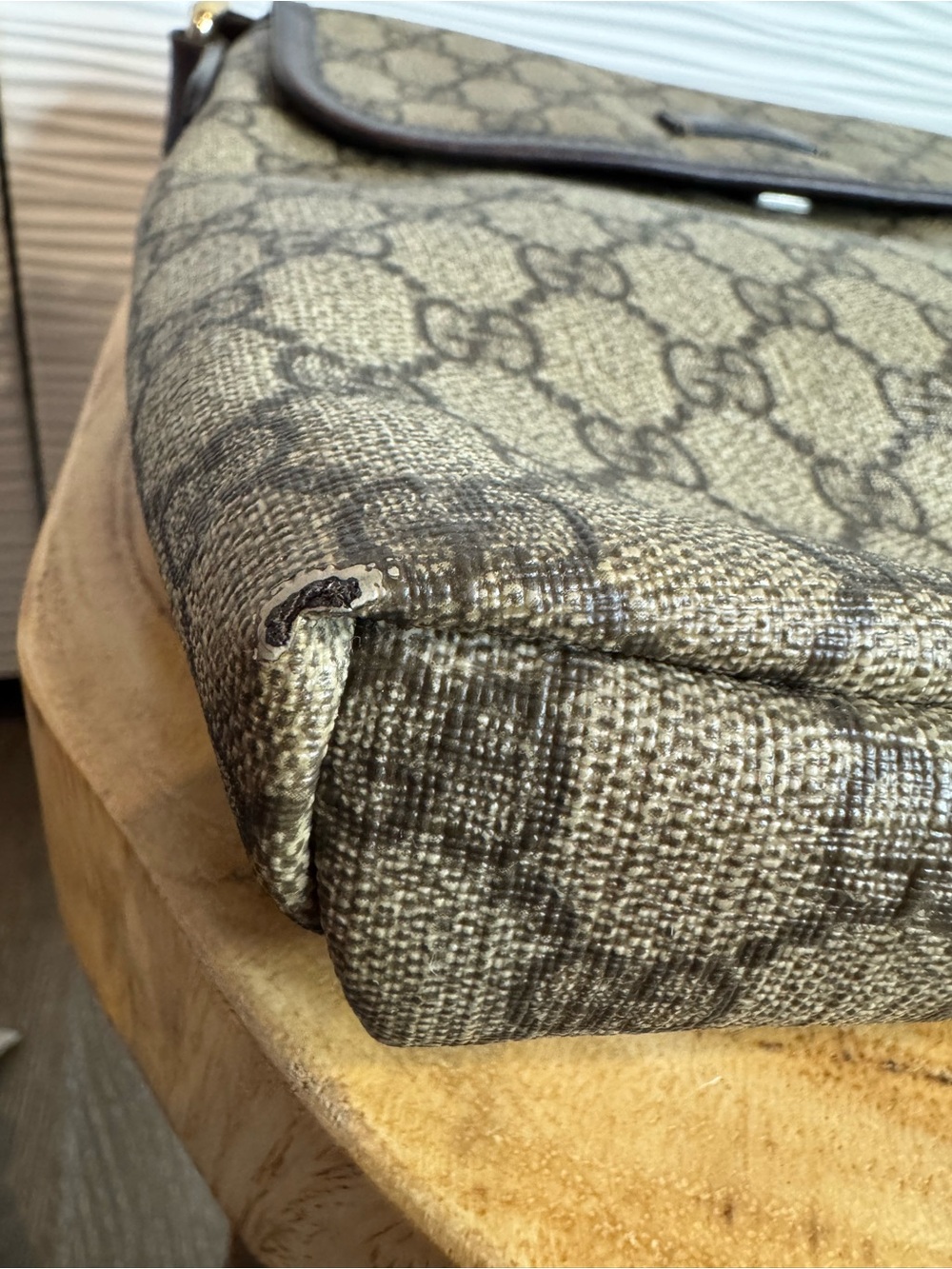 Gucci Tan & Dark Brown GG Canvas Crossbody Ba - Picture 12 of 16